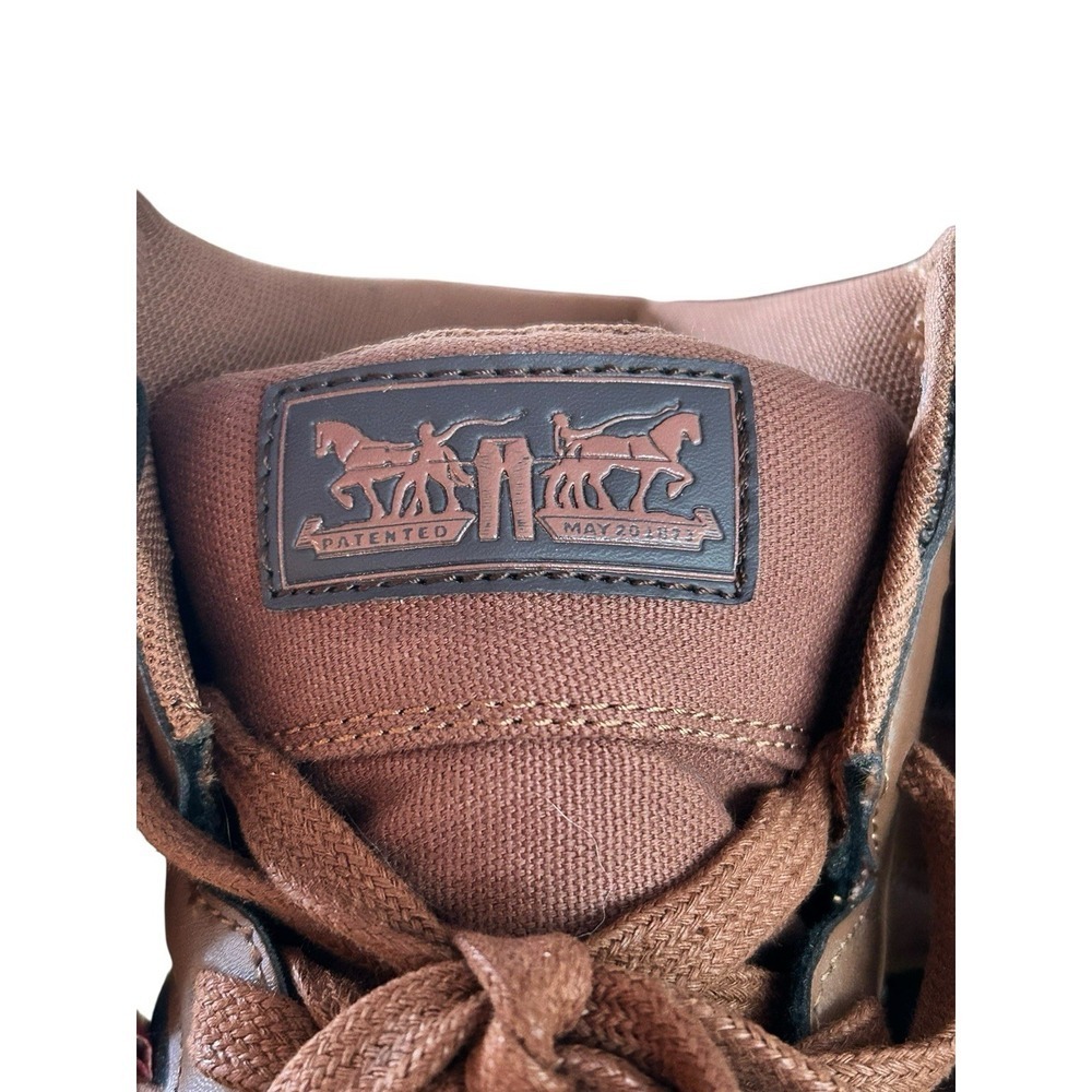 Levi's BB High CZ Lace Up Sneakers Tan Brown Canvas Shoes US Size 13, NWT - Picture 7 of 8